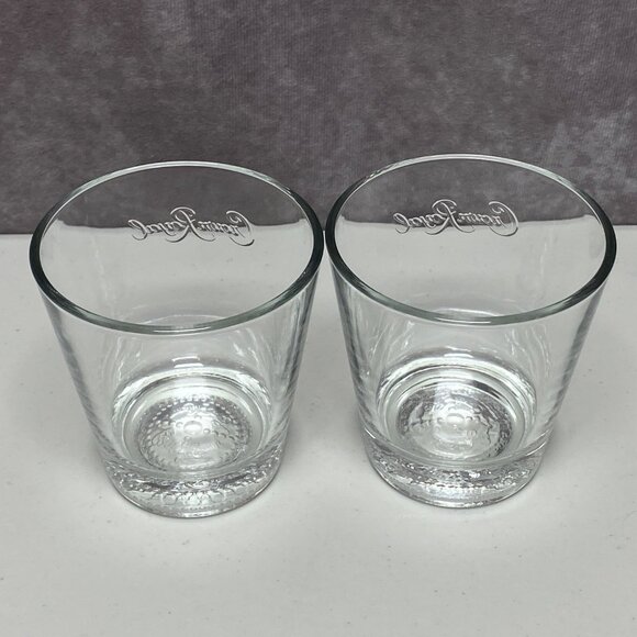 Crown Royal Tapered Old Fashioned Whiskey Glasses Set Of 2 Embossed Letters - Picture 3 of 11